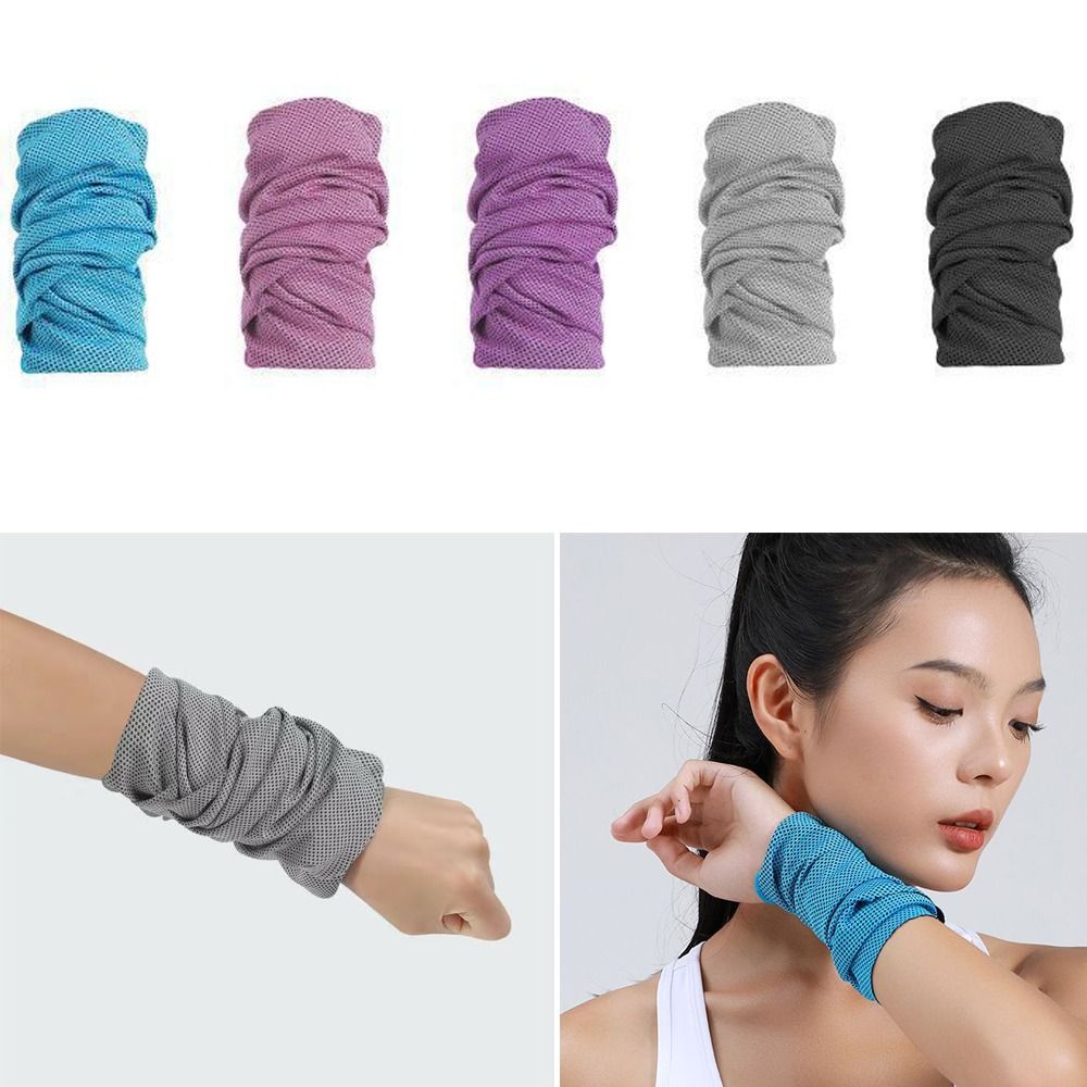 Sweat Band Wrist - ผ้าเช็ดเหงื่อแบบพกพา ทำจากเส้นใยโพลีเอสเตอร์ สำหรับกีฬา ซับเหงื่อ ป้องกันการไหลเข้าข้างใน ใช้สำหรับออกกำลังกาย