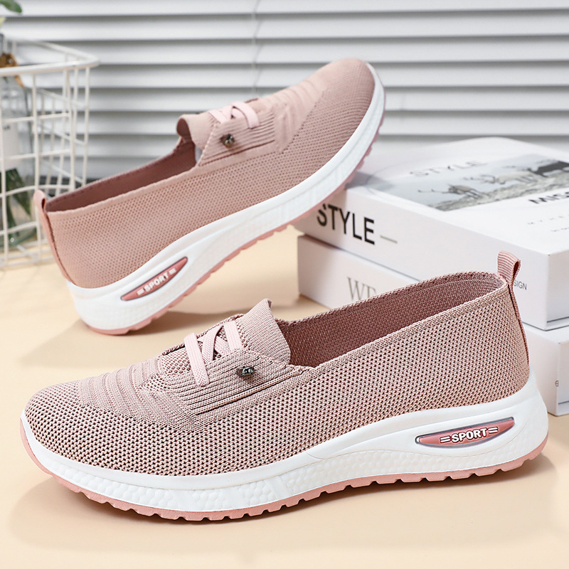 Running Gear Woman - รองเท้าลำลองขนาดใหญ่สำหรับผู้หญิง, รองเท้าแบบสวมระบายอากาศได้ดี, รองเท้าผ้าแบบสวม, รองเท้าวิ่งกลางแจ้งที่ใส่สบาย