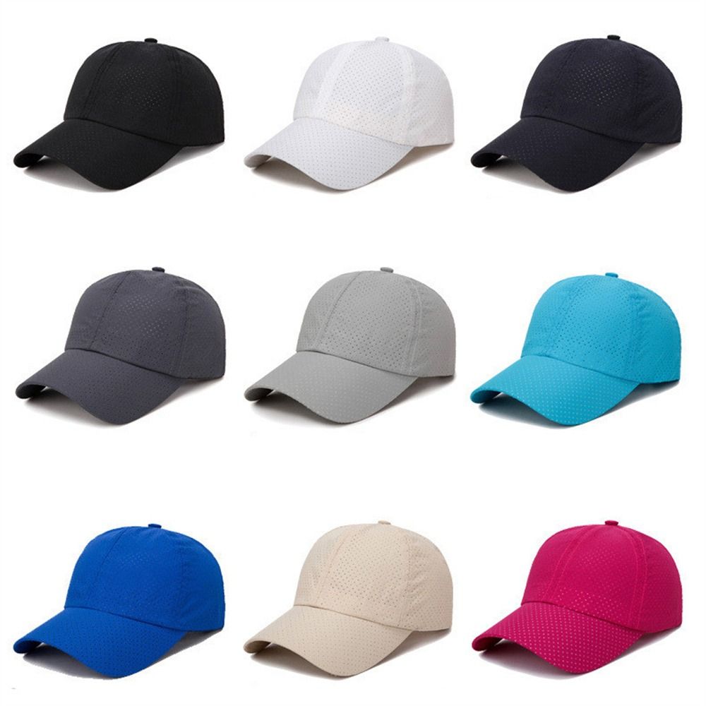 Running Cap Mesh - หมวกกันแดดหมวกเบสบอลแห้งเร็วหมวกตาข่ายบางปรับได้หมวกกลางแจ้ง Snapback ระบายอากาศหมวกกีฬาวิ่งเดินป่า