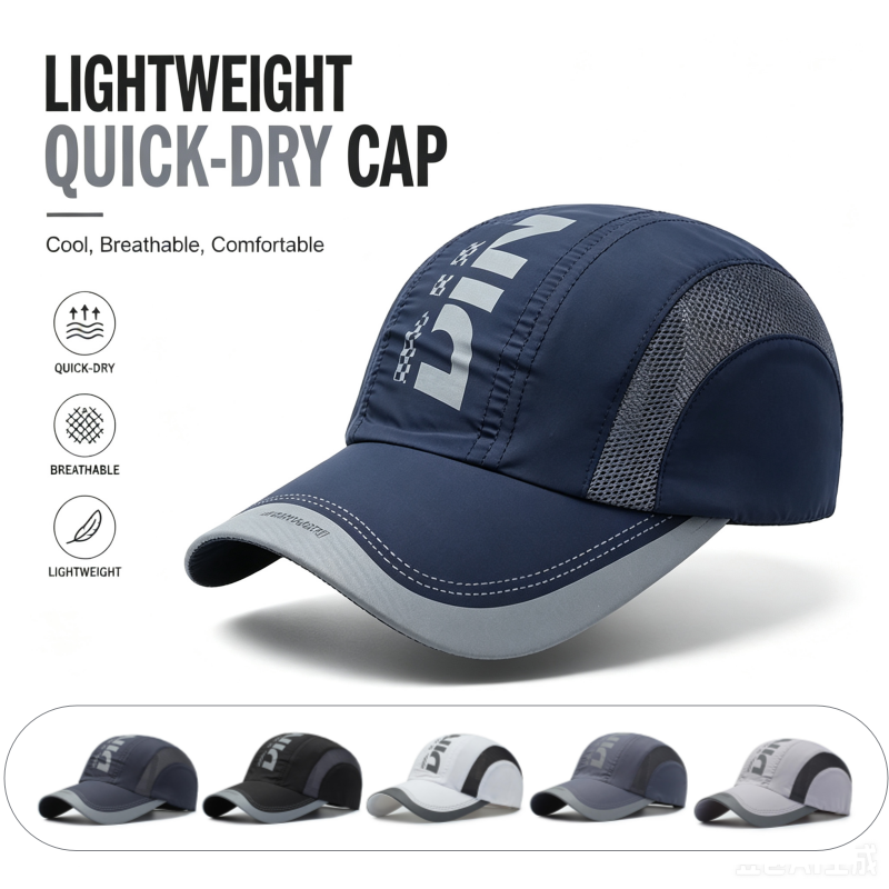 Running Cap Mesh - หมวกกีฬาแห้งเร็วสำหรับผู้ชาย หมวกวิ่งน้ำหนักเบา ระบายอากาศได้ดี หมวกเบสบอลแบบตาข่าย ปรับขนาดได้ เหมาะสำหรับกิจกรรมกลางแจ้ง