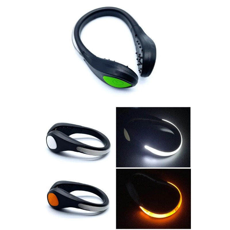 Running Gear Equipment - ไฟหนีบรองเท้าแบบใหม่พร้อมไฟ LED สำหรับเตือนความปลอดภัยสำหรับการวิ่งกลางคืนกลางแจ้ง ปั่นจักรยาน และอุปกรณ์กีฬา