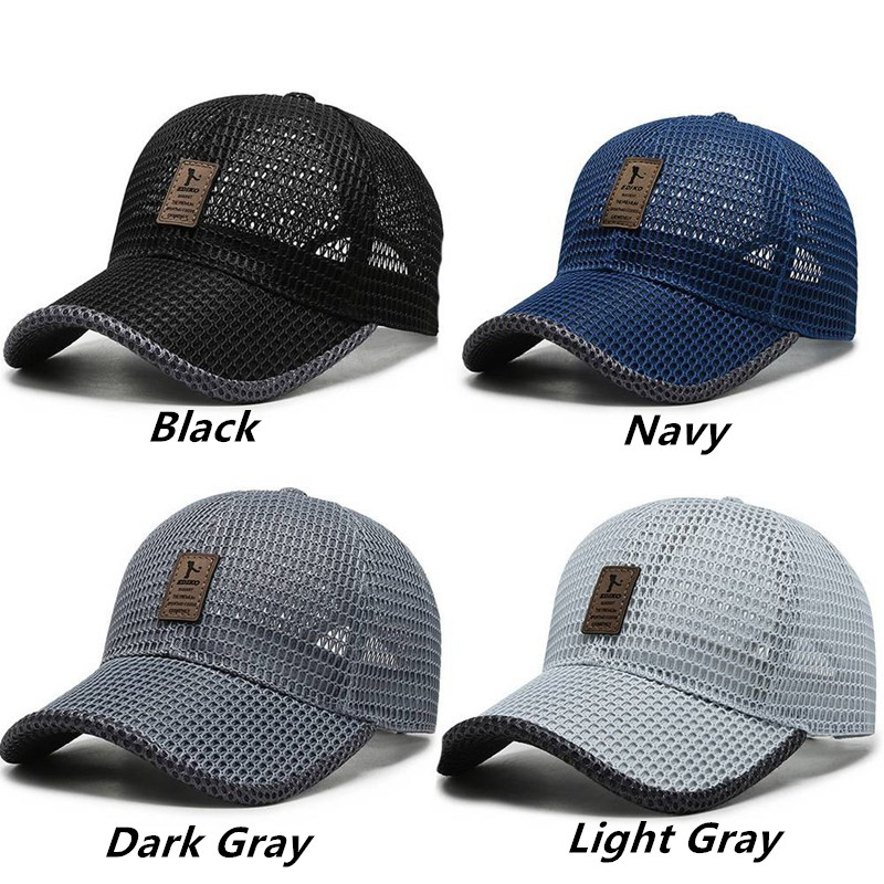 Running Cap Mesh - หมวกแก๊ปตาข่ายระบายอากาศ แห้งเร็ว พิมพ์ลายตัวอักษร สำหรับเล่นเทนนิส กอล์ฟ เบสบอล