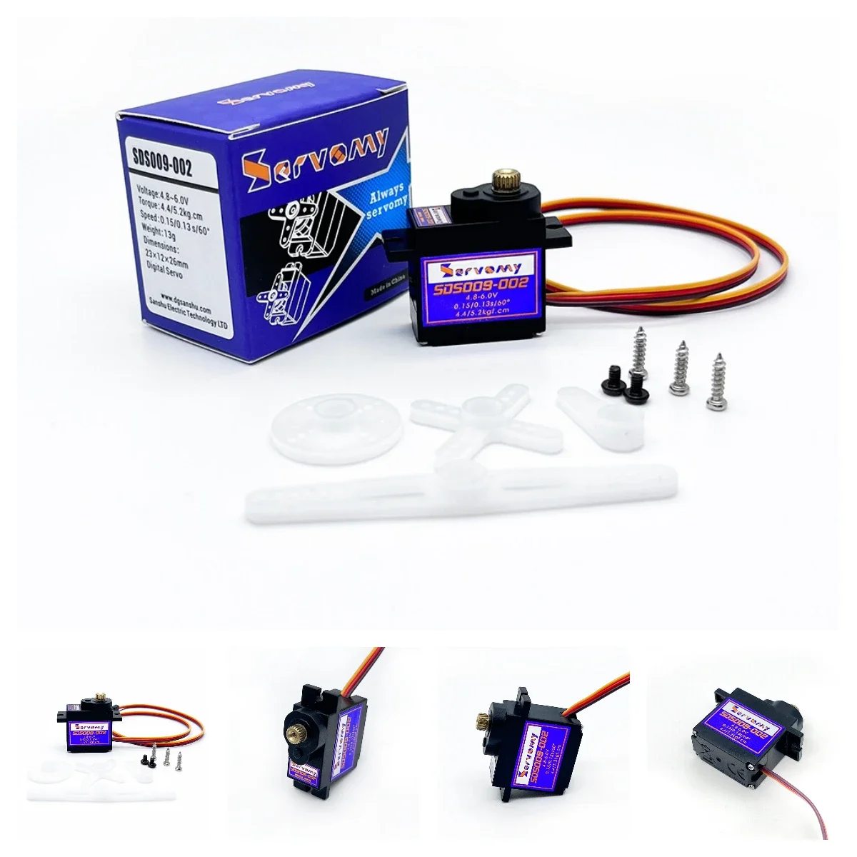 Running Gear In A Car - 4 ชิ้นเซอร์โวมี SDS009-02 9 กรัมเซอร์โว 4.4Kgf.cm