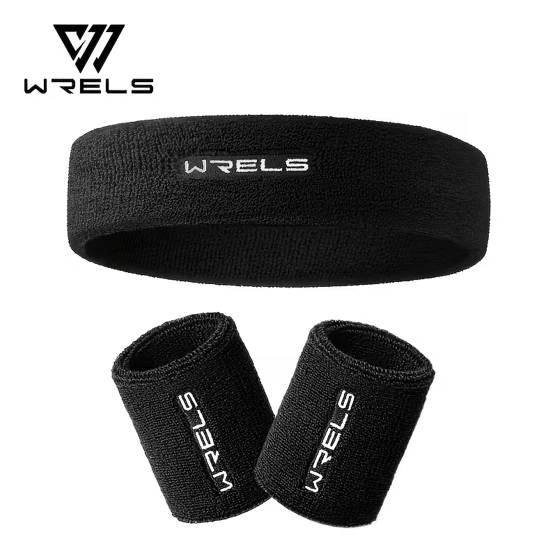 Sweat Band Wrist - WRELS 1 ชุดสายรัดข้อมือสำหรับเล่นกีฬาดูดซับเหงื่อบาสเกตบอลฟิตเนสสายรัดศีรษะซับเหงื่อผู้ชายผู้หญิงที่คาดผมสายรัดข้อมือสำหรับเล่นกีฬา
