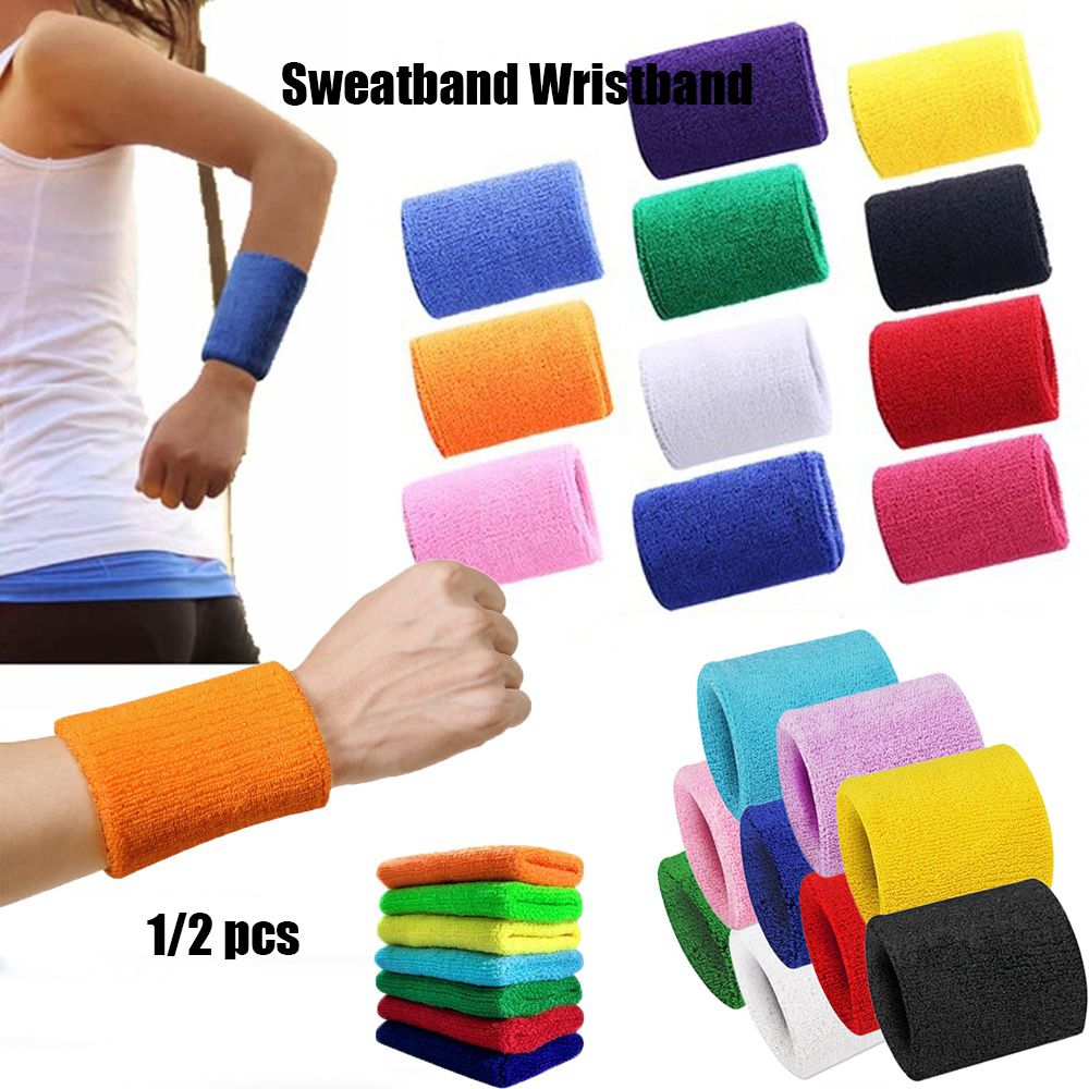 1/2Pcs Unisex สายรัดข้อมือกีฬา - Sweat Band Wrist บทวิจารณ์และราคา